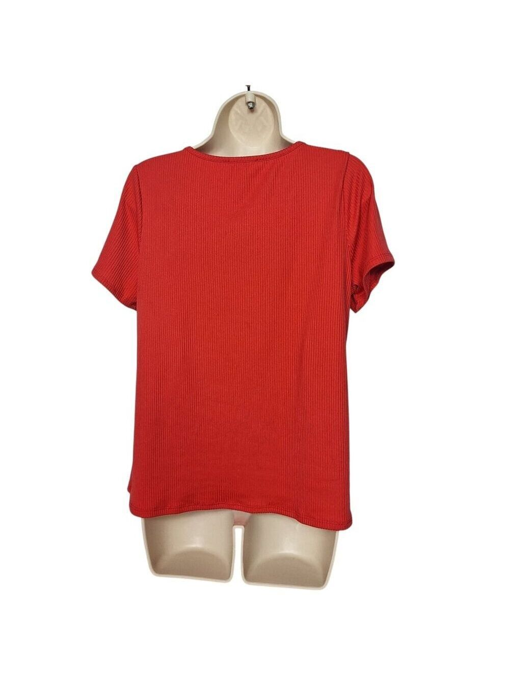 Sugar Coded Red Ribbed Keyhole Top Plus Size 1X - Picture 3 of 5